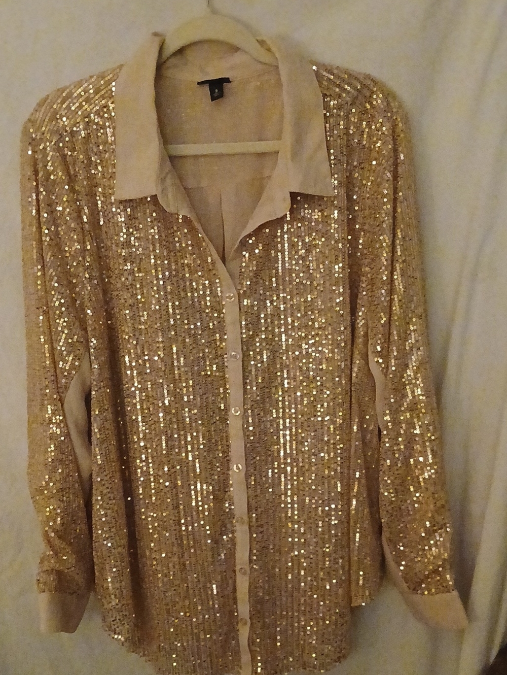 Torrid Sequin Button-Front Shirt Jacket in Champagne Rose Gold SEE VIDEO!